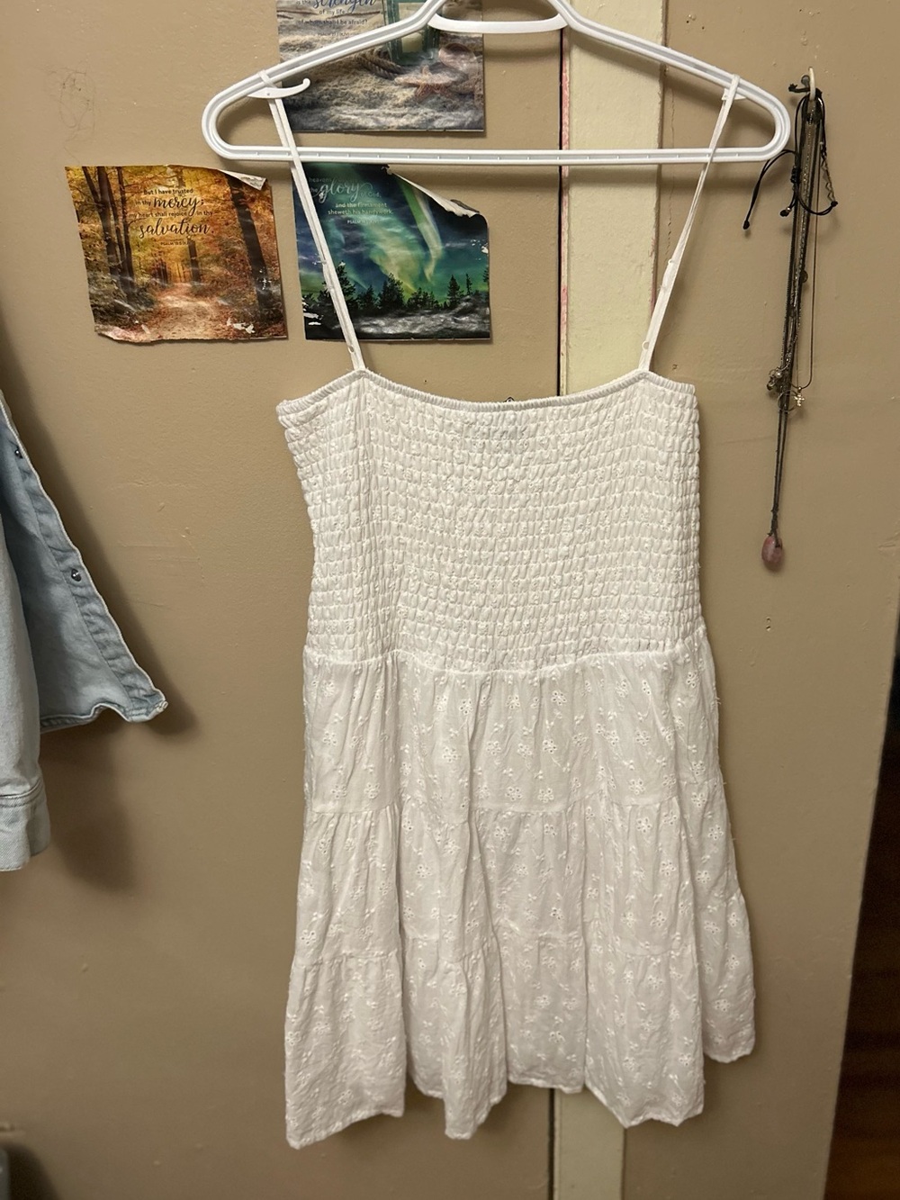 Brand new without tags Urban Planet White Smocked Eyelet Mini Dress